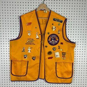 Lions International Member Vest XXL 2XL Pins Buttons 80s Lakeland TN Memphis 90s